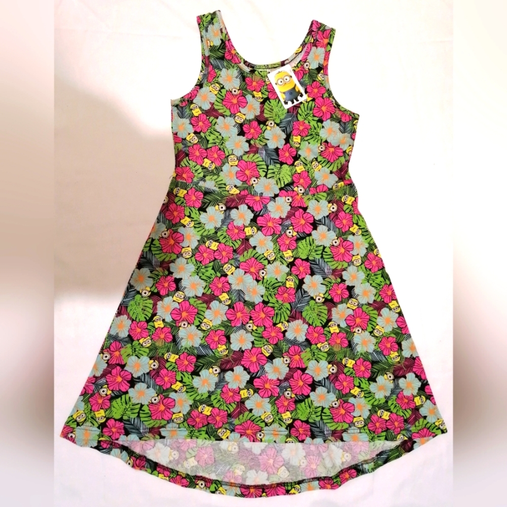 🔥SALE🔥 Despicable Me Minion Girl's High Low Summer Dress NWT Sz Medium (10/12)